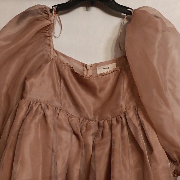 Mable Pink Baby Doll Dress Lined Size Medium - Picture 3 of 8